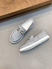 Fortok Fendi O'Lock Loafers Suede Mouse Gray - 2