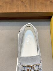 Fortok Fendi O'Lock Loafers Suede Mouse Gray - 3