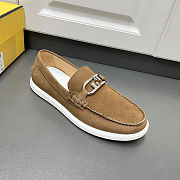 Fortok Fendi O'Lock Loafers Suede Brown - 3