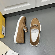 Fortok Fendi O'Lock Loafers Suede Brown - 5