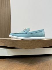 Fortok Fendi O'Lock Loafers Suede Blue - 2