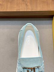 Fortok Fendi O'Lock Loafers Suede Blue - 3