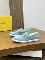 Fortok Fendi O'Lock Loafers Suede Blue - 4