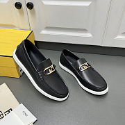 Fortok Fendi O'Lock Loafers Leather Black - 4