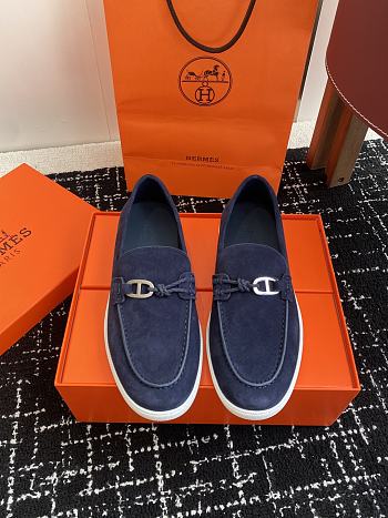 Fortok Hermes Ignacio loafer Suede bleu céleste