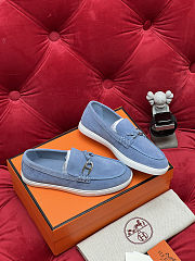 Fortok Hermes Ignacio loafer Suede light blue - 4