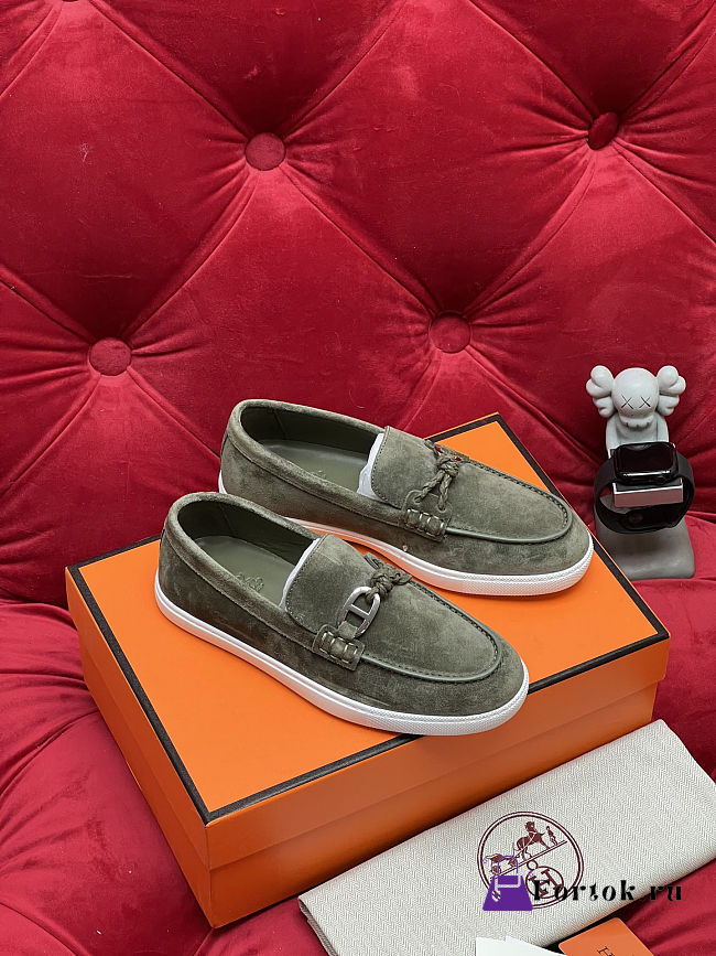 Fortok Hermes Ignacio loafer Suede Moss Green - 1
