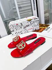 Fortok Dolce & Gabbana D&G slippers patent leather Red - 6