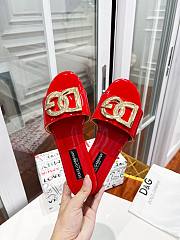 Fortok Dolce & Gabbana D&G slippers patent leather Red - 3