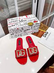Fortok Dolce & Gabbana D&G slippers patent leather Red - 2