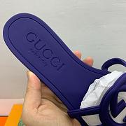 Fortok Gucci Interlocking G Slide Sandals Rubber Purple  - 3