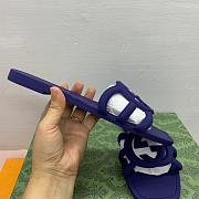 Fortok Gucci Interlocking G Slide Sandals Rubber Purple  - 4