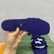 Fortok Gucci Interlocking G Slide Sandals Rubber Purple  - 6