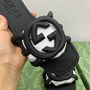 Fortok Gucci Interlocking G Slide Sandals Rubber Black - 3