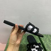 Fortok Gucci Interlocking G Slide Sandals Rubber Black - 6