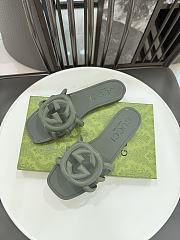 Fortok Gucci Interlocking G Slide Sandals Rubber Green - 6