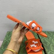 Fortok Gucci Interlocking G Slide Sandals Rubber Orange - 2
