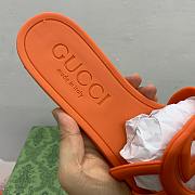 Fortok Gucci Interlocking G Slide Sandals Rubber Orange - 3