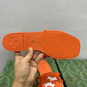 Fortok Gucci Interlocking G Slide Sandals Rubber Orange - 5