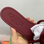 Fortok Gucci Interlocking G Slide Sandals Rubber Rouge - 2