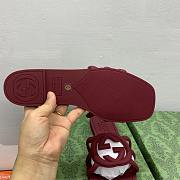 Fortok Gucci Interlocking G Slide Sandals Rubber Rouge - 6
