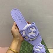 Fortok Gucci Interlocking G Slide Sandals Rubber Baby Purple - 6