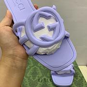 Fortok Gucci Interlocking G Slide Sandals Rubber Baby Purple - 4