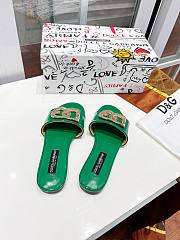 Fortok Dolce & Gabbana D&G slippers patent leather Green - 3