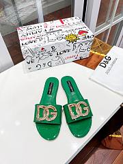 Fortok Dolce & Gabbana D&G slippers patent leather Green - 2