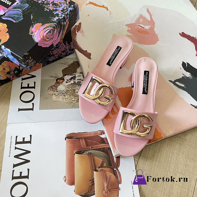 Fortok Dolce & Gabbana D&G slippers patent leather Heels Pink - 1