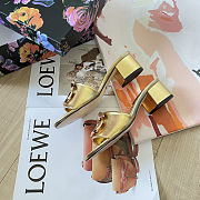 Fortok Dolce & Gabbana D&G slippers patent leather Heels Gold - 4