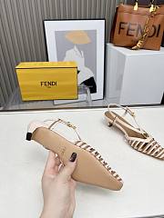 Fortok Fendi FFold Pink and beige leather low-heeled slingbacks 4cm  - 4