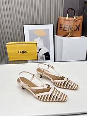 Fortok Fendi FFold Pink and beige leather low-heeled slingbacks 4cm  - 2