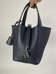 Fortok Hermès Picotin Lock 18 Bag Navy Blue 18cm  - 4