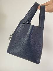 Fortok Hermès Picotin Lock 18 Bag Navy Blue 18cm  - 3