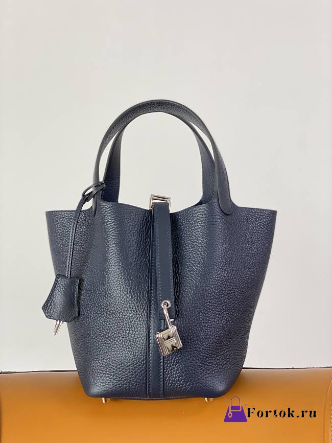 Fortok Hermès Picotin Lock 18 Bag Navy Blue 18cm  - 1