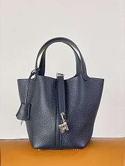 Fortok Hermès Picotin Lock 18 Bag Navy Blue 18cm  - 1