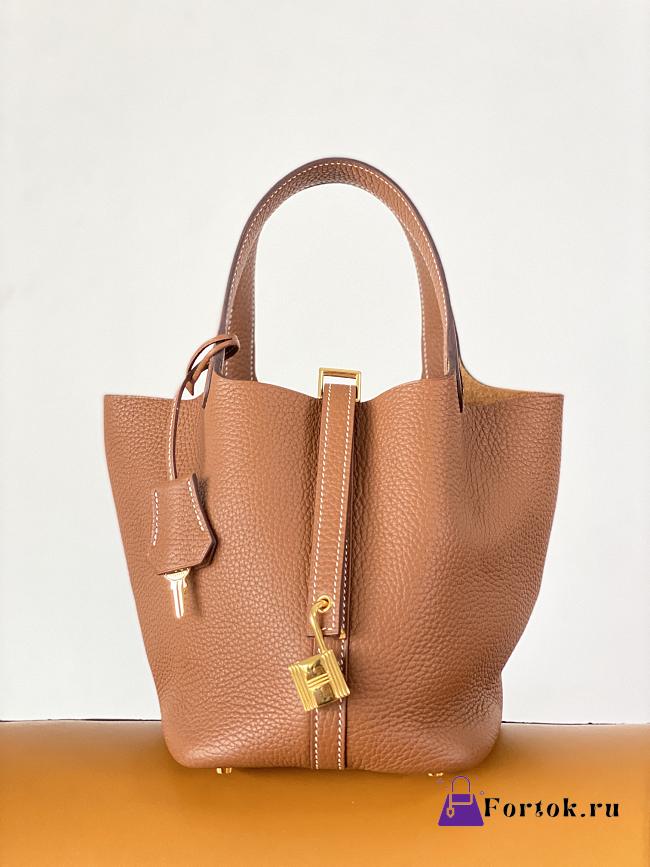 Fortok Hermès Picotin Lock 18 Bag Brown 18cm  - 1