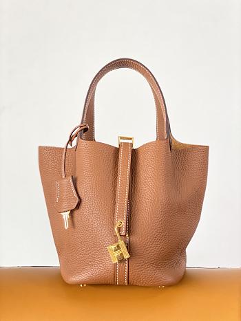 Fortok Hermès Picotin Lock 18 Bag Brown 18cm 