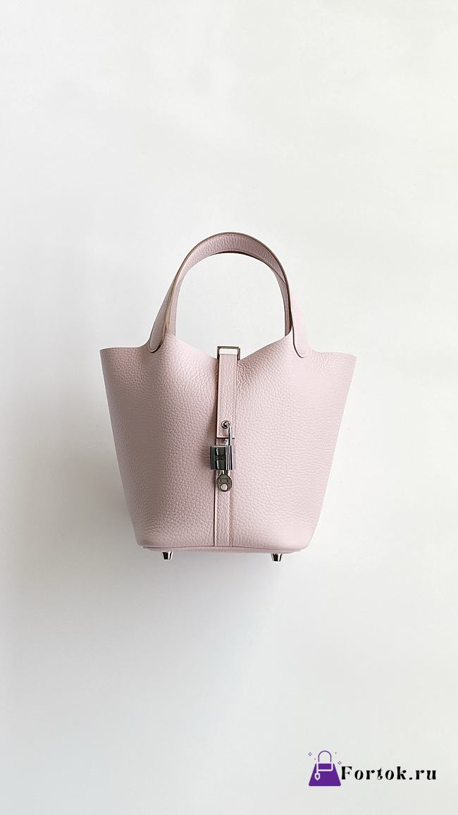 Fortok Hermès Picotin Lock 18 Bag Baby Pink Silver Hardware 18cm   - 1