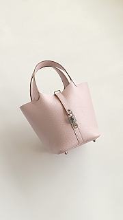Fortok Hermès Picotin Lock 18 Bag Baby Pink Silver Hardware 18cm   - 3