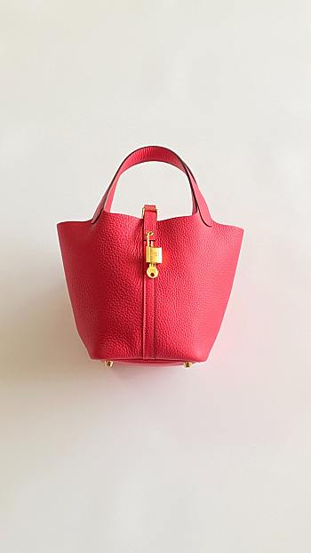 Fortok Hermès Picotin Lock 18 Bag Red 18cm  