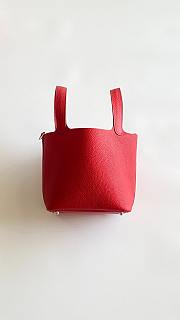 Fortok Hermès Picotin Lock 18 Bag Red Silver Hardware 18cm  - 3