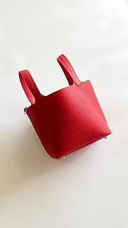Fortok Hermès Picotin Lock 18 Bag Red Silver Hardware 18cm  - 2