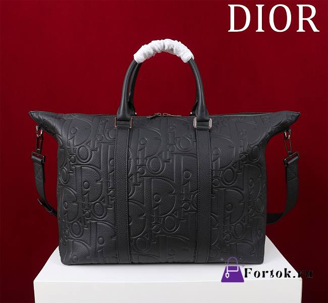 Fortok Dior Weekender 40 Moss Black Gravity Leather and Black Grained Calfskin 57.5 x 34.5 x 22cm - 1