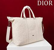 Fortok Dior Weekender 40 Ivory Dior Gravity Leather and Black Grained Calfskin 57.5 x 34.5 x 22cm  - 6