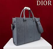 Fortok Dior Medium East-West Tote Bag Deep Gray Dior Gravity Leather and Deep Gray Grained Calfskin 36*30*10cm - 4
