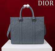 Fortok Dior Medium East-West Tote Bag Deep Gray Dior Gravity Leather and Deep Gray Grained Calfskin 36*30*10cm - 3