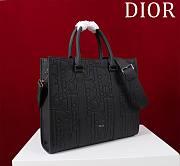 Fortok Dior Medium East-West Tote Bag Black Dior Gravity Leather and Black Grained Calfskin 36*30*10cm  - 4