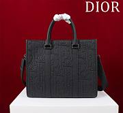 Fortok Dior Medium East-West Tote Bag Black Dior Gravity Leather and Black Grained Calfskin 36*30*10cm  - 2